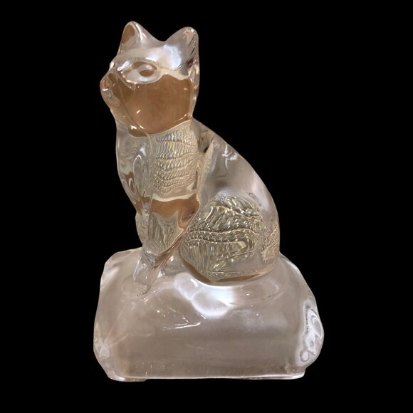 Vtg Crystal Cat Figurine - Picture 1 of 9